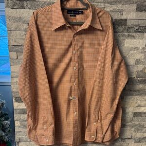 Ralph Lauren Men's Orange Plaid Button-Down Shirt